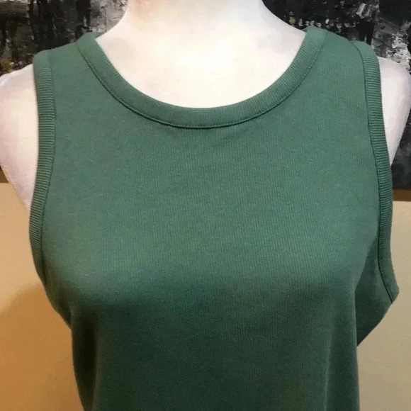 Target A New Day Green Sleeveless Midi Length Ribbed Cotton Blend Tank Dress-XXL - Picture 5 of 8